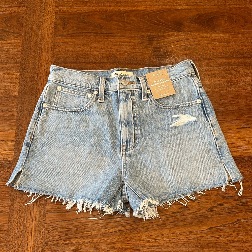 Madewell Relaxed Denim Shorts in Madera Wash: Side-Slit Edition, Size 24